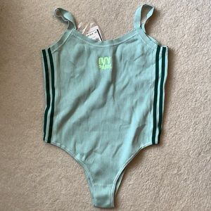 Ivy Park x Adidas Knit Tank Bodysuit in Mint Green